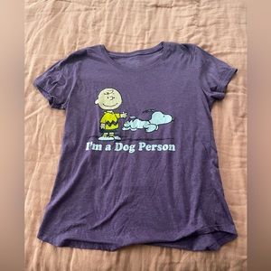 PEANUTS PURPLE TEE IM A DOG PERSON SNOOPY